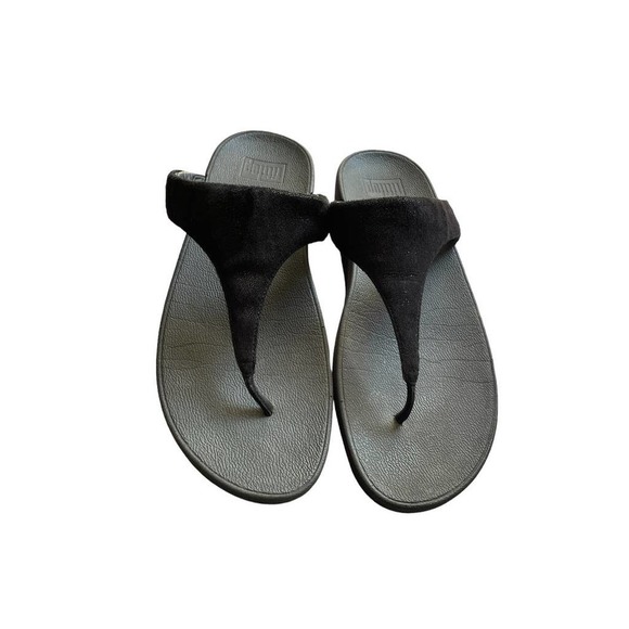 FITFLOPS Womens Slip-On Fit Toe-Post Comfortable Size 11 Black - Picture 2 of 8